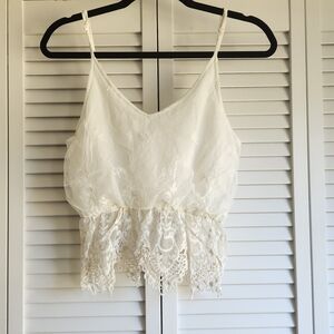 Cotton Candy Cream offwhite lace Top